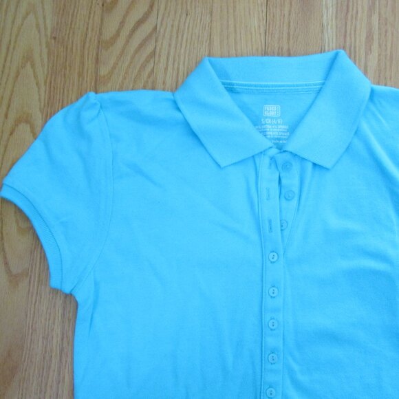 FADED GLORY WOMEN'S 'S SIZE S (4 / 6) POLO SHIRT AQUA SWIMMER BLUE TOP NWT - Picture 3 of 7